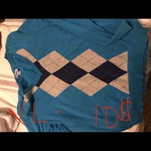 Izod argyle sweater blue